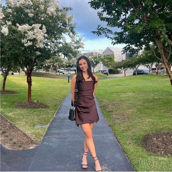 HOUSE OF CB 'Jasmine' Chocolate Draped Strapless Corset Dress NWOT - Picture 6 of 9